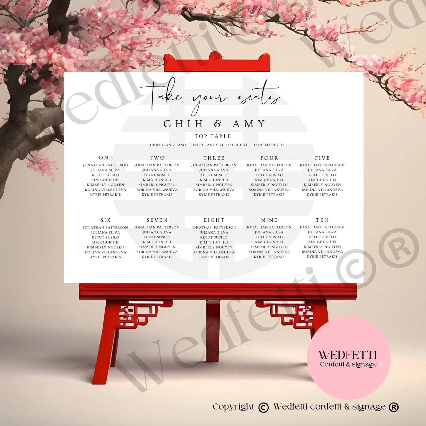 Seating plan 8/3 WedFetti