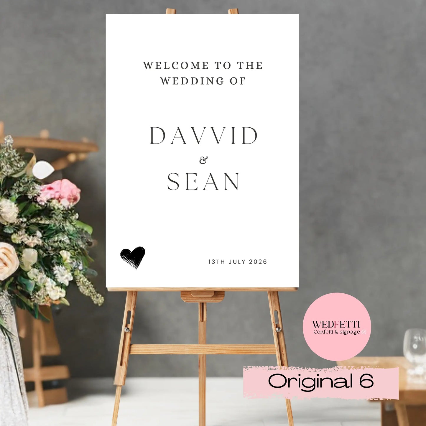 Welcome sign WedFetti