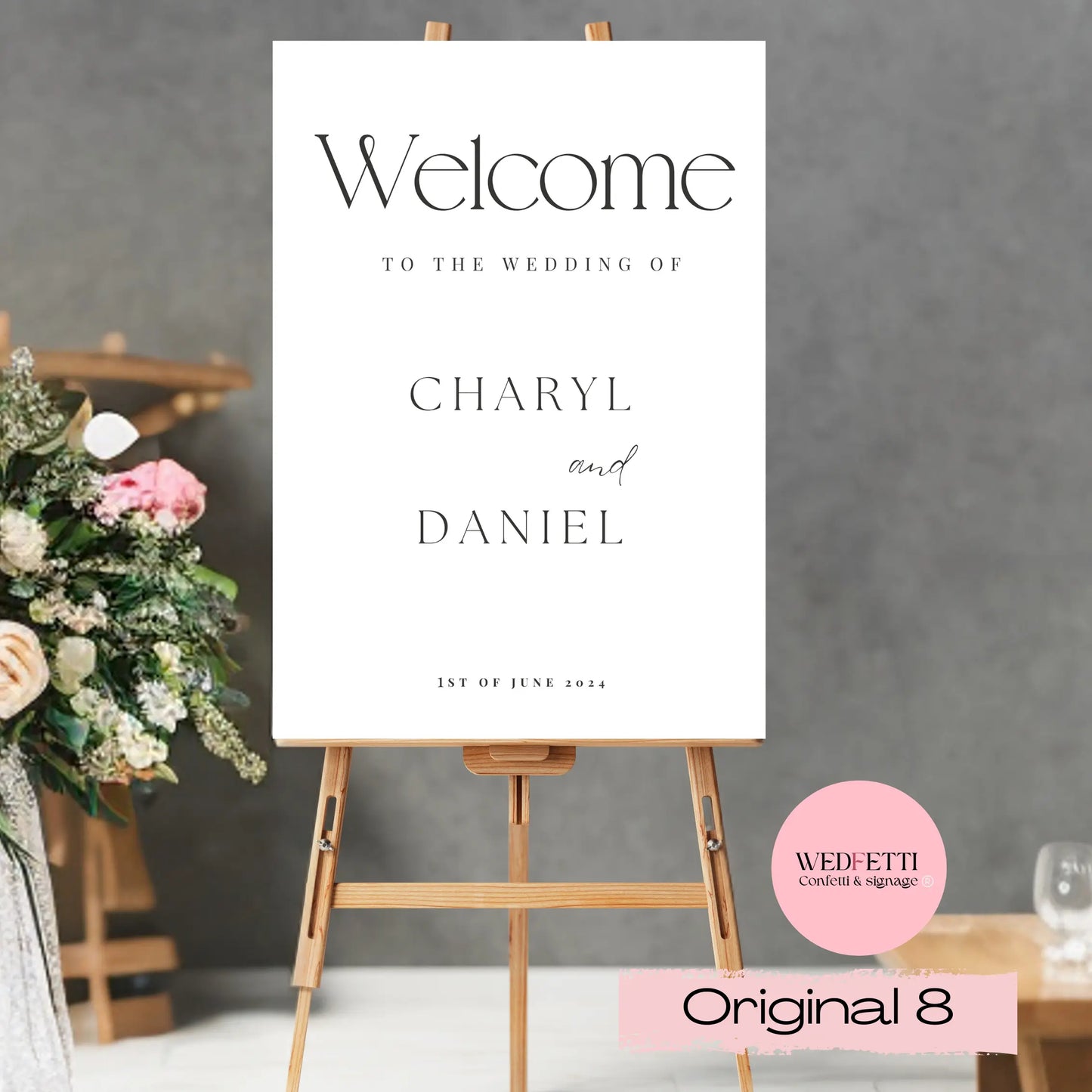 Welcome sign WedFetti