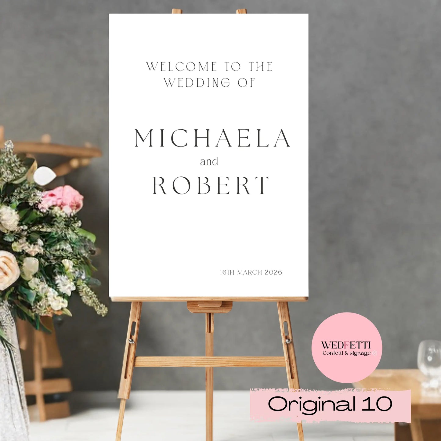 Welcome sign WedFetti