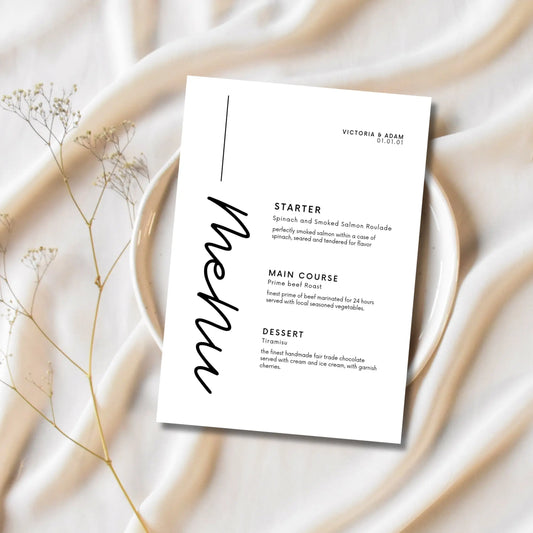 Custom table menus WedFetti