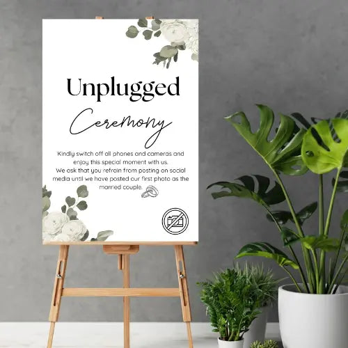 Unplugged ceremony sign WedFetti