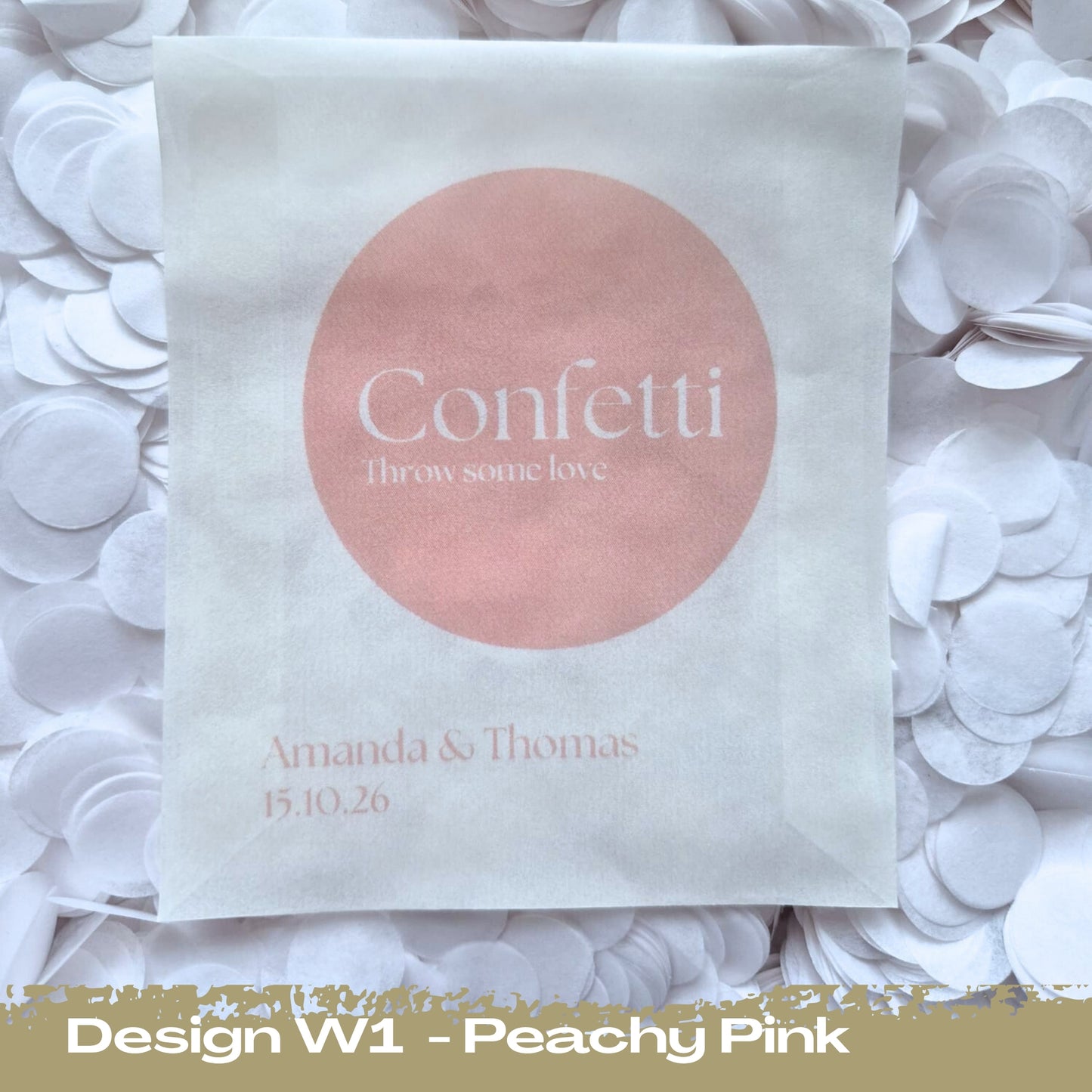 Confetti Packets Biodegradable - W1 Peachy Pink