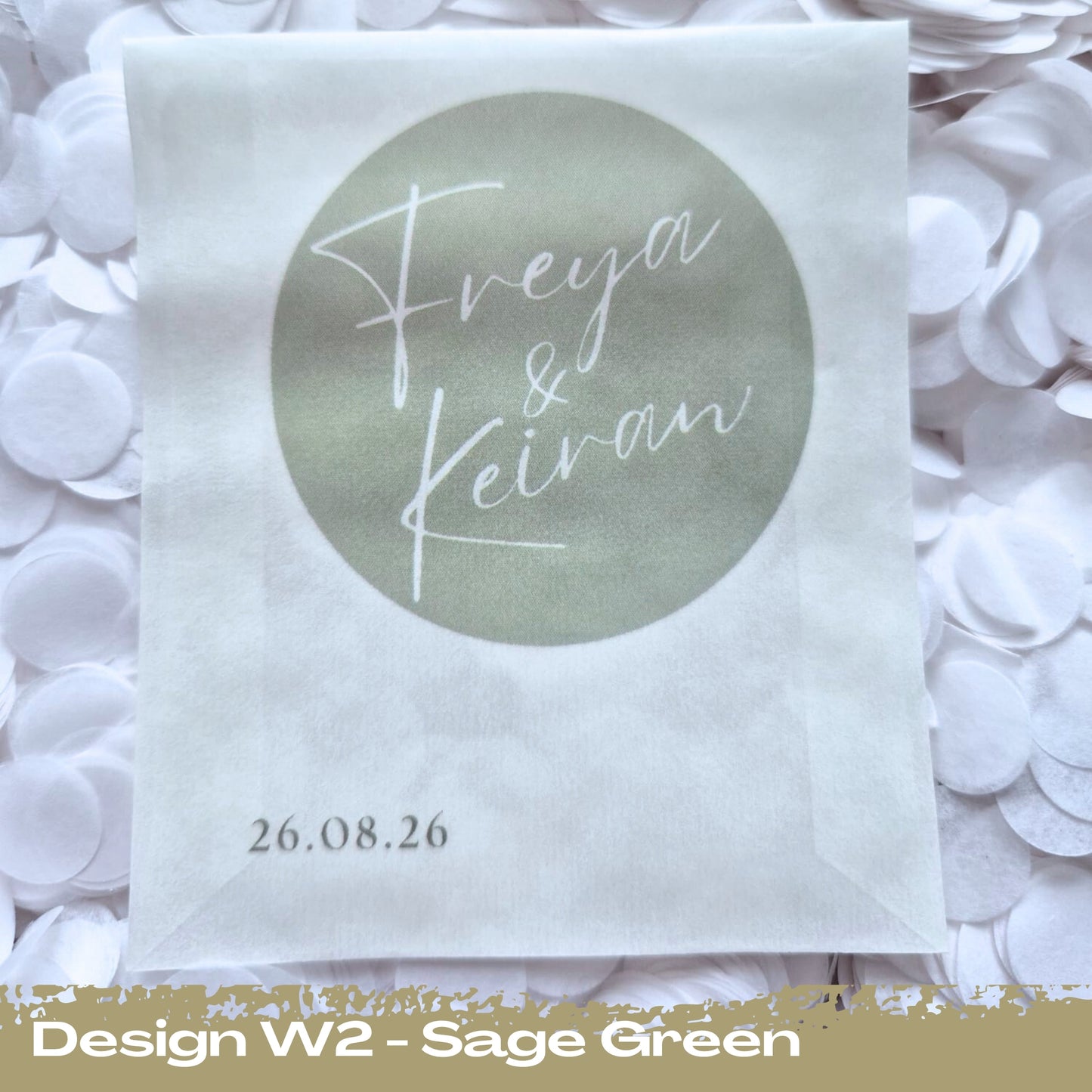 Confetti Packets Biodegradable - W2 Sage Green