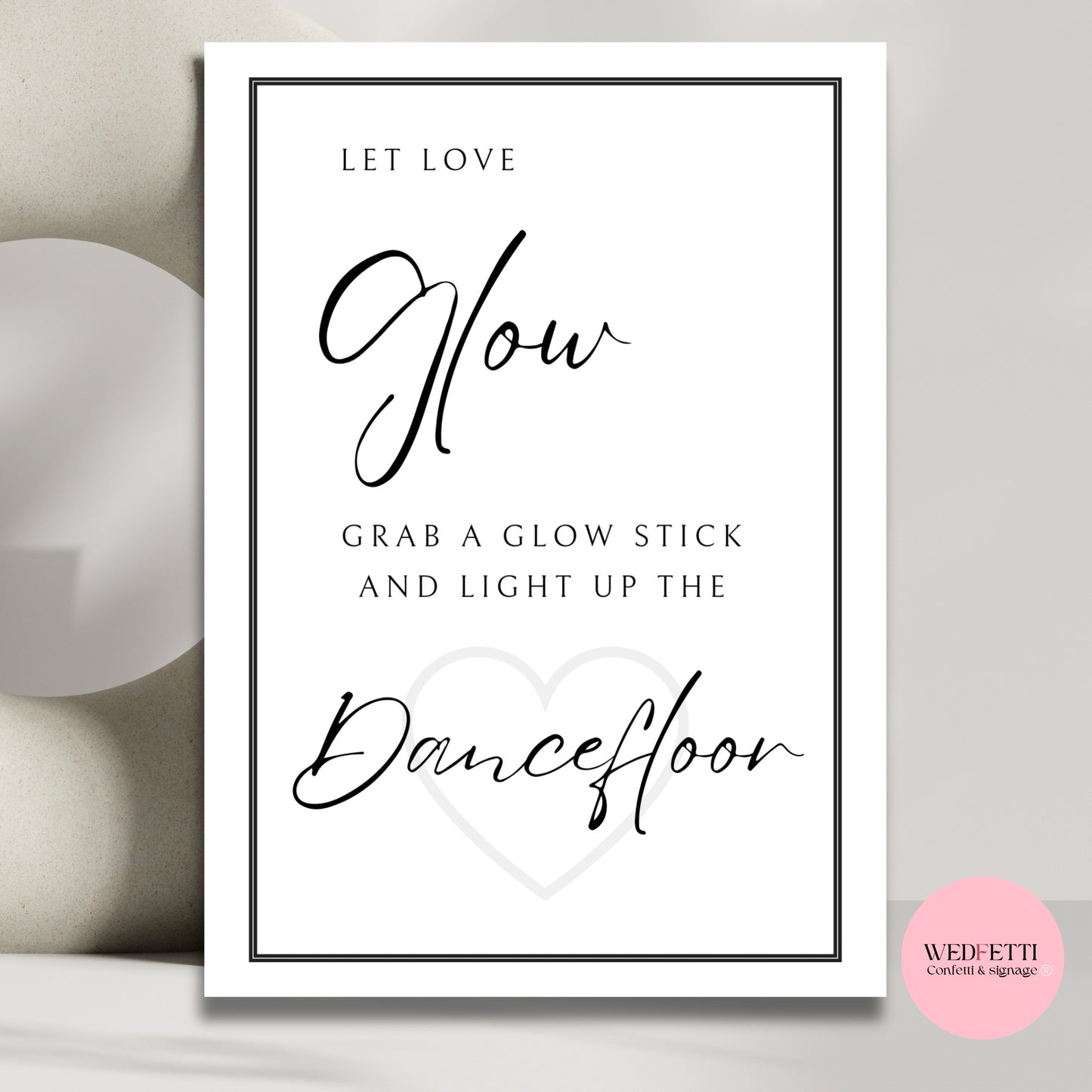 White stone collection - Glow stick sign