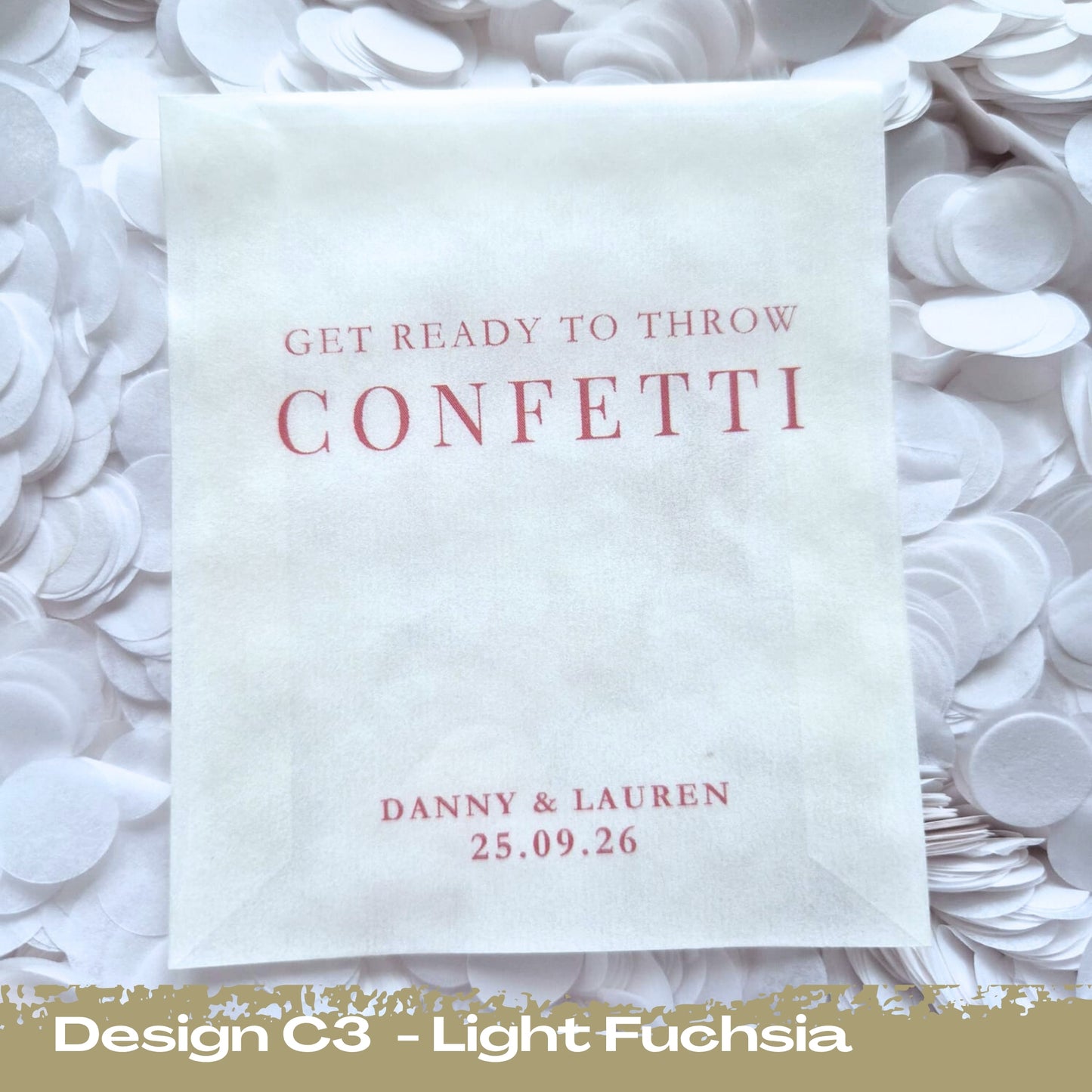 Confetti Packets Biodegradable - C3 Light Fuschia