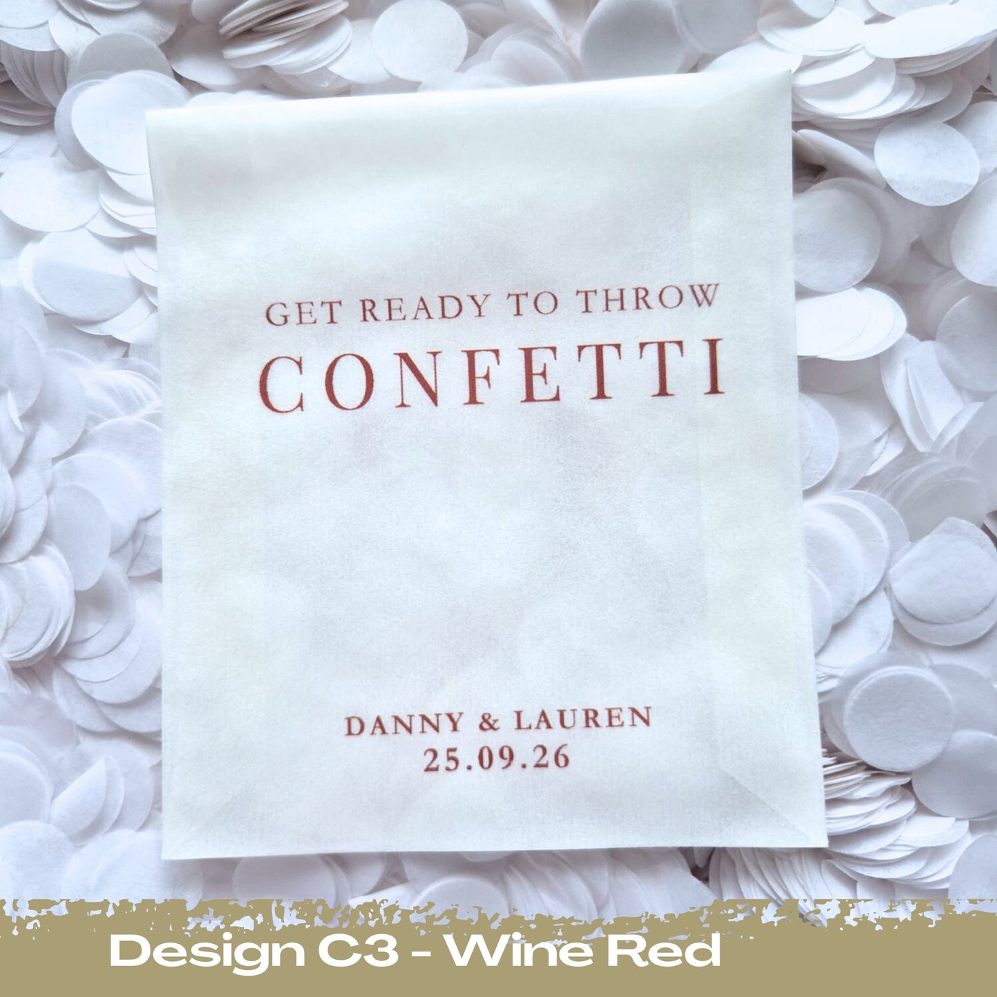 Confetti Packets Biodegradable - C3 Wine Red