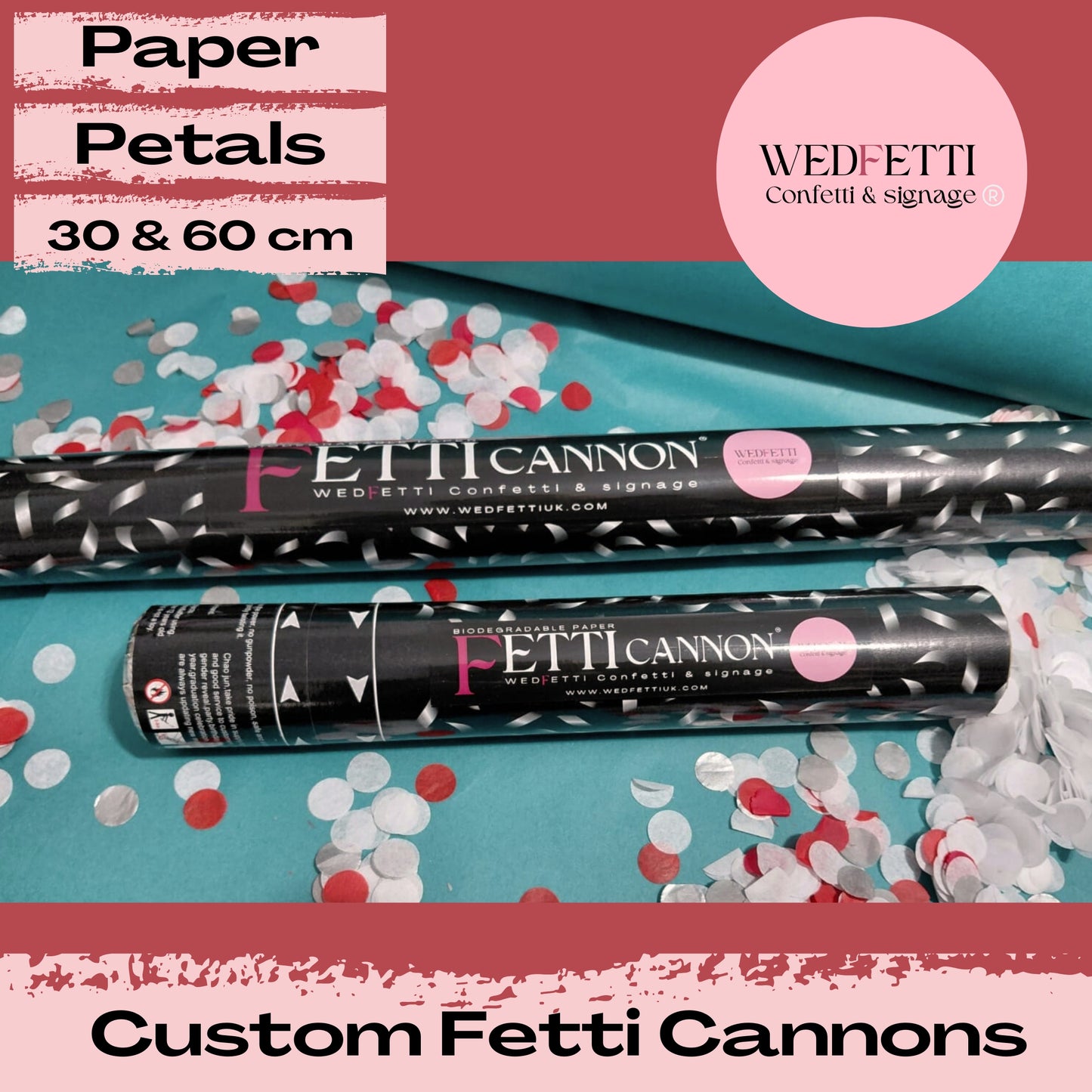 Confetti Cannons 30cm - Customise your colours