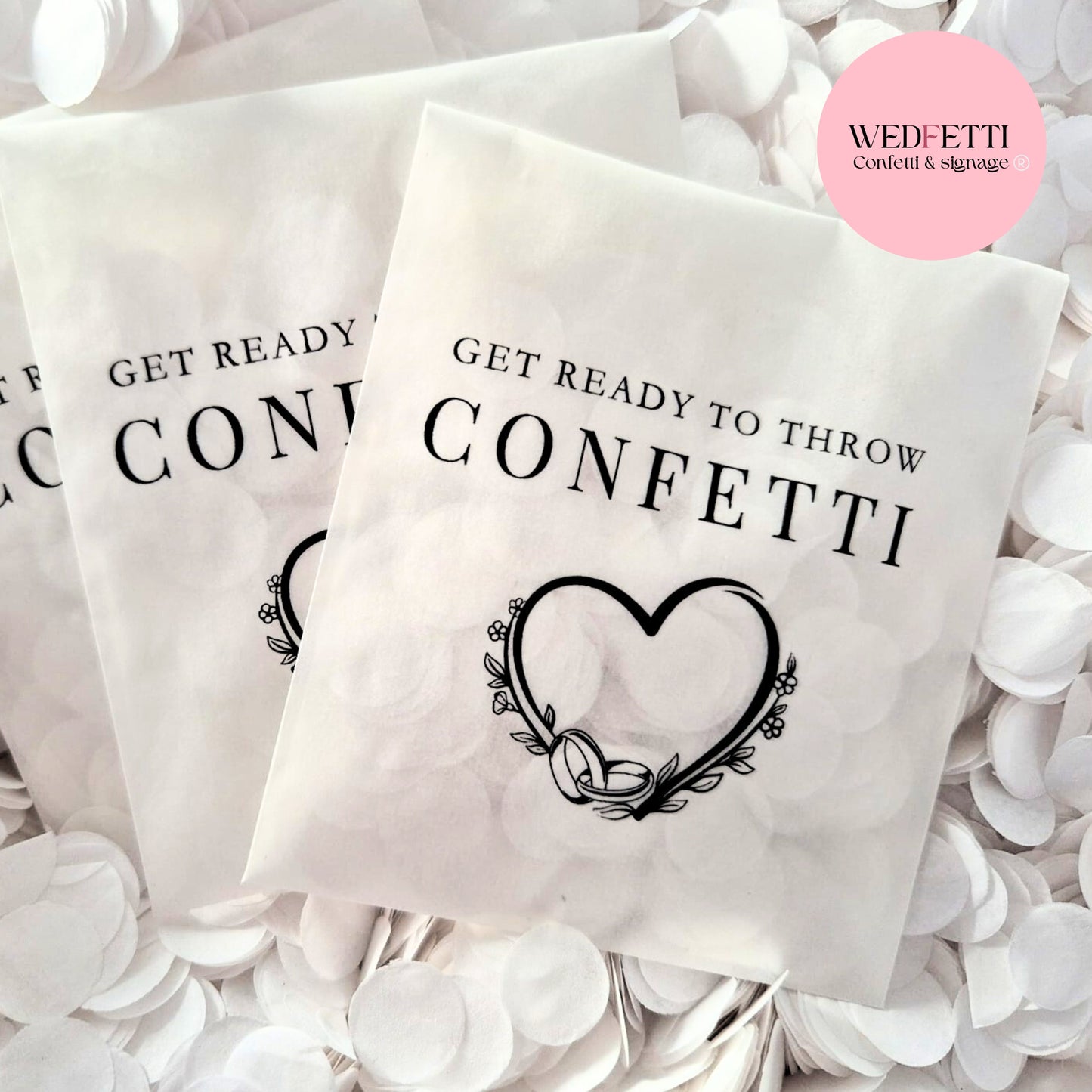 Slow falling paper Confetti - Baby Pink White