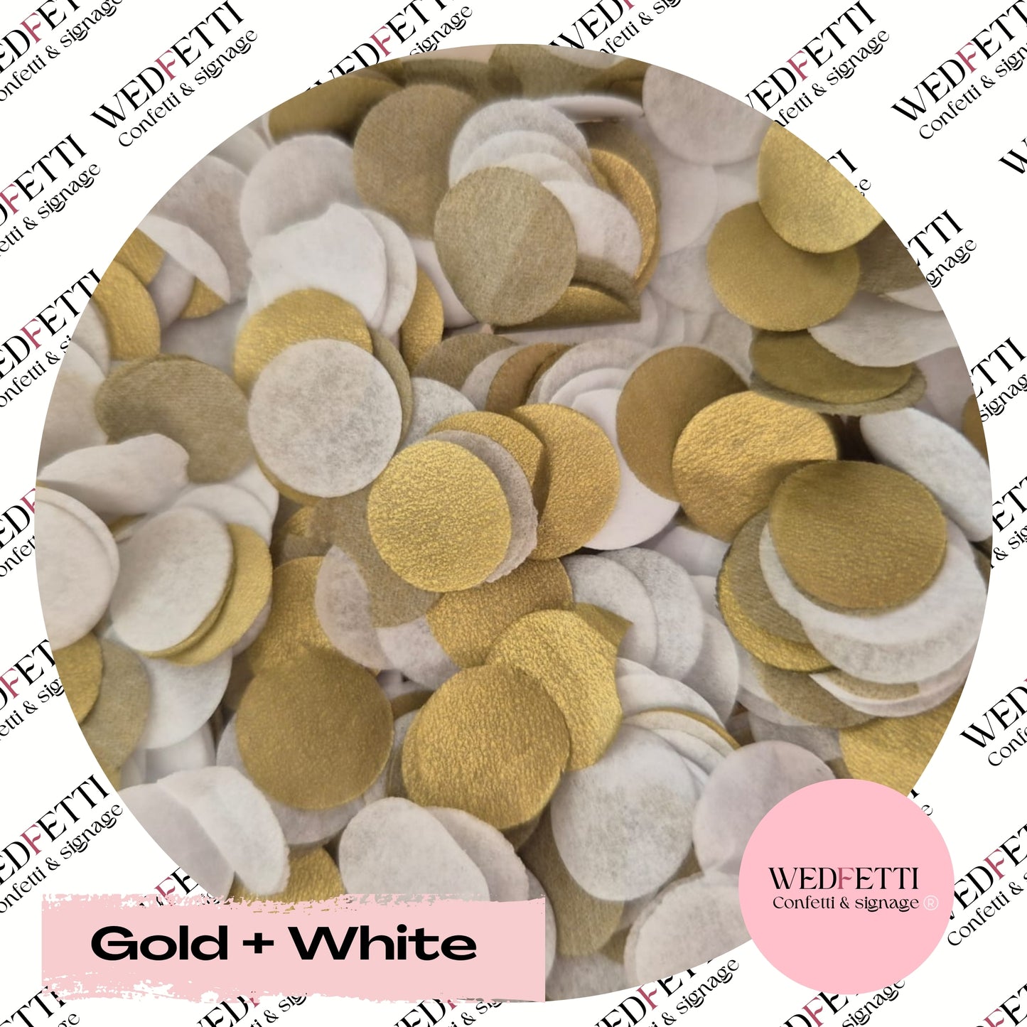 Slow falling paper Confetti - Gold + White