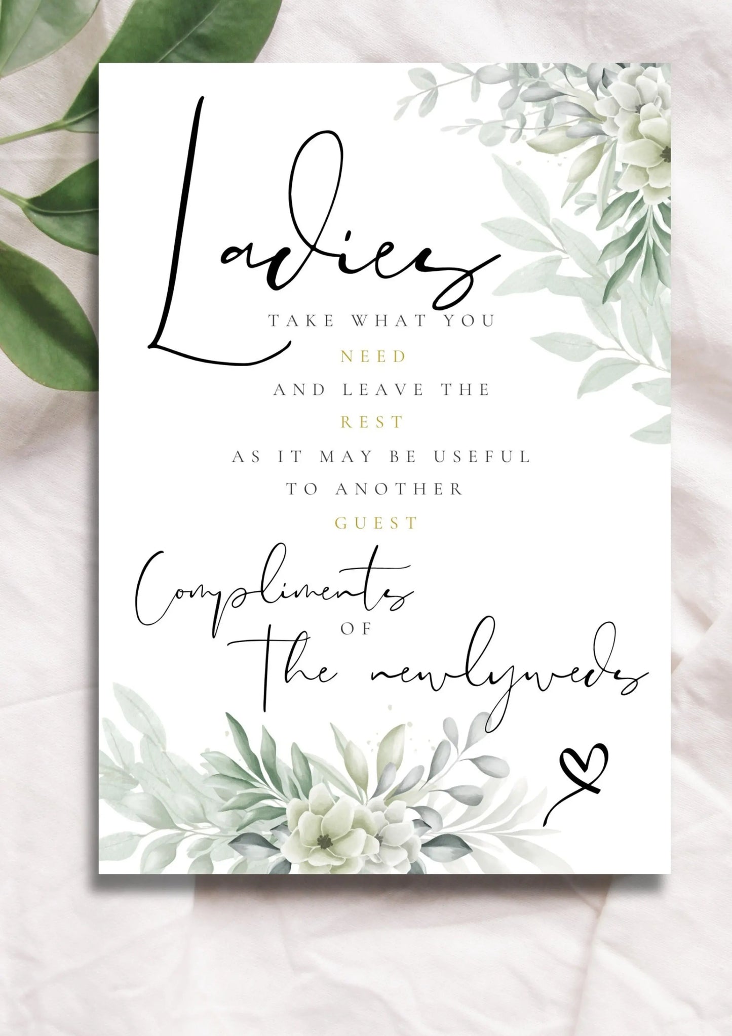 Ladies restroom sign WedFetti