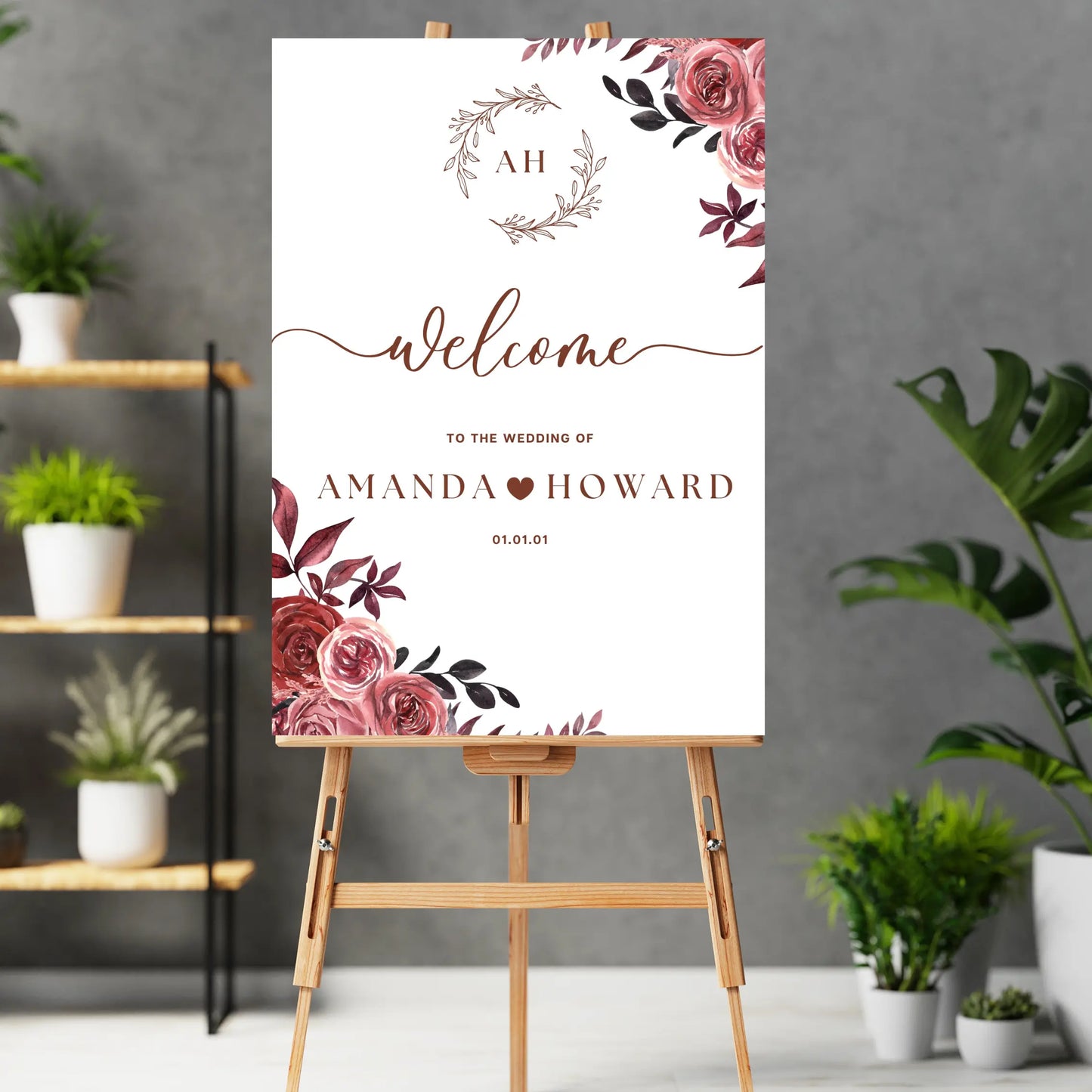 Welcome sign - up to A1 size (Bloomz) WedFetti