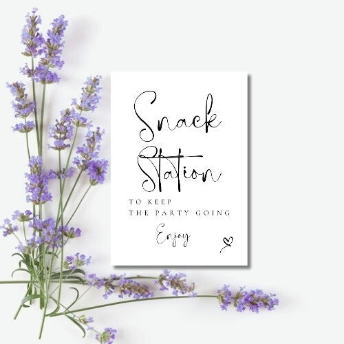 Wedding Sign A5 - Snack Station (Physical Item)