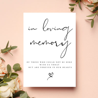 Memorial/ memory signs - all collections - WedFetti Confetti & Signage 