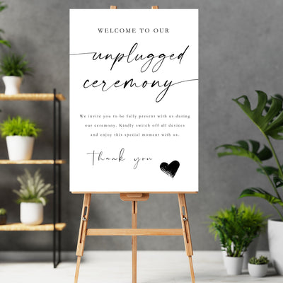 Unplugged ceremony signs - WedFetti Confetti & Signage 
