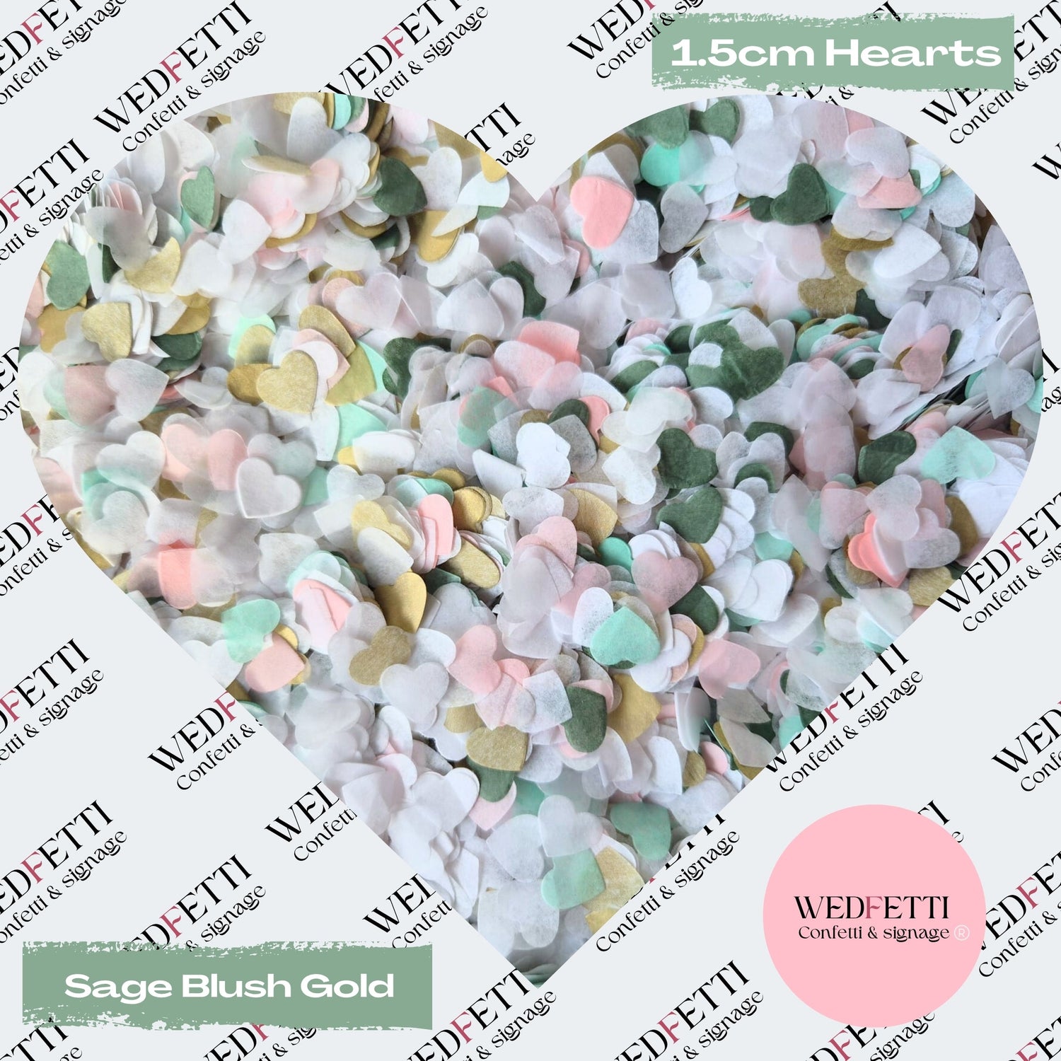 Hearts 1.5cm Biodegradable Paper Confetti