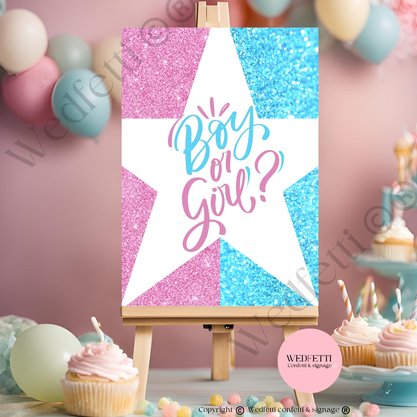 Baby gender reveal Boy or Girl sign