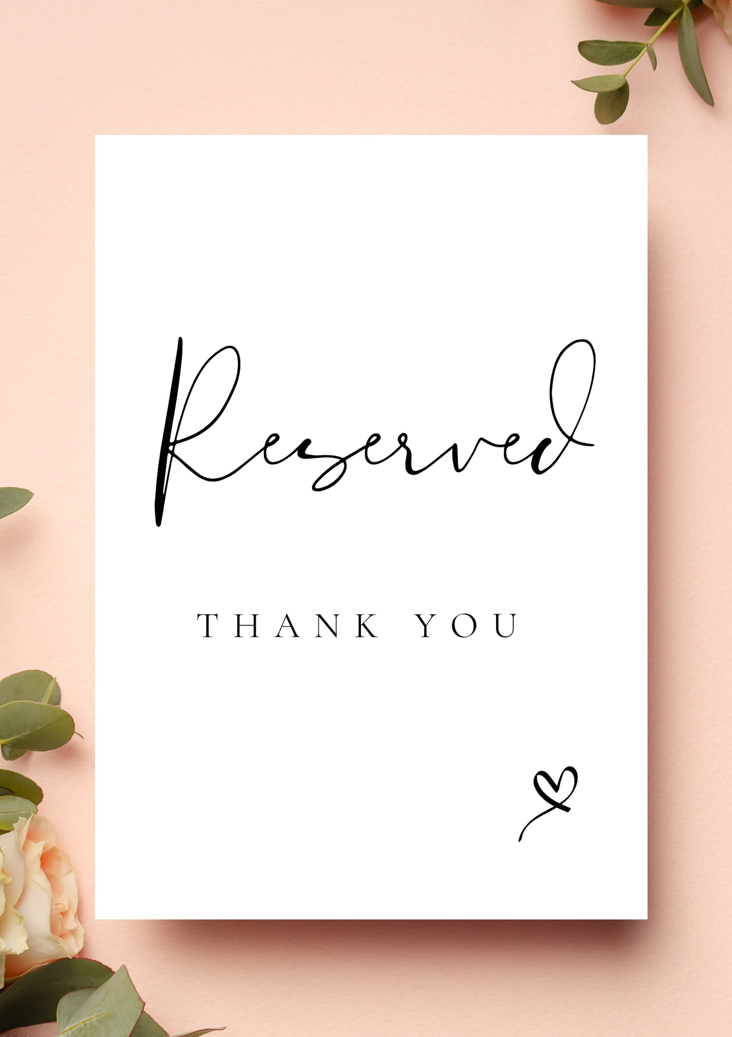 Reserved personalized chair cards
