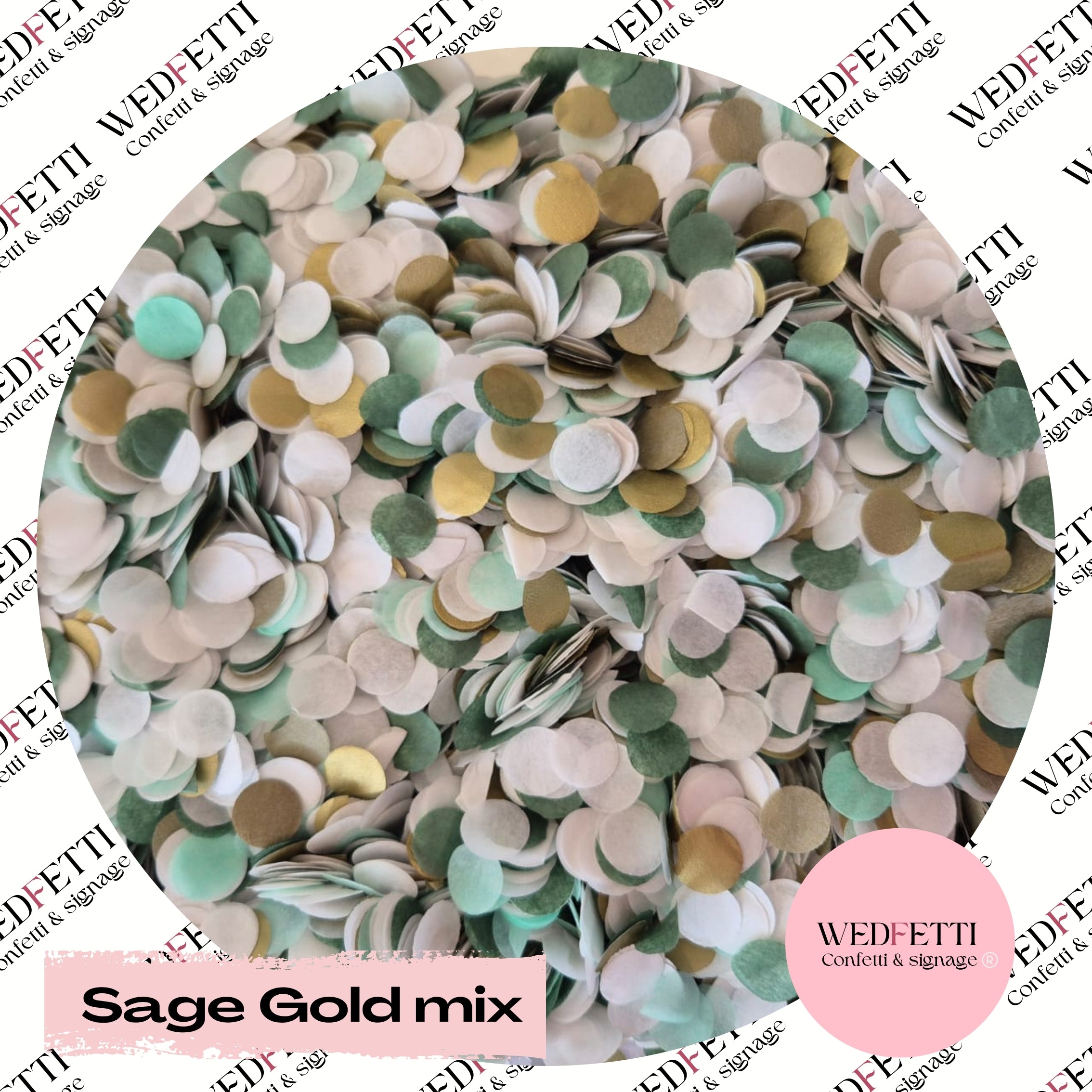 Biodegradable confetti Slow falling paper - Sage Gold mix - WedFetti ...