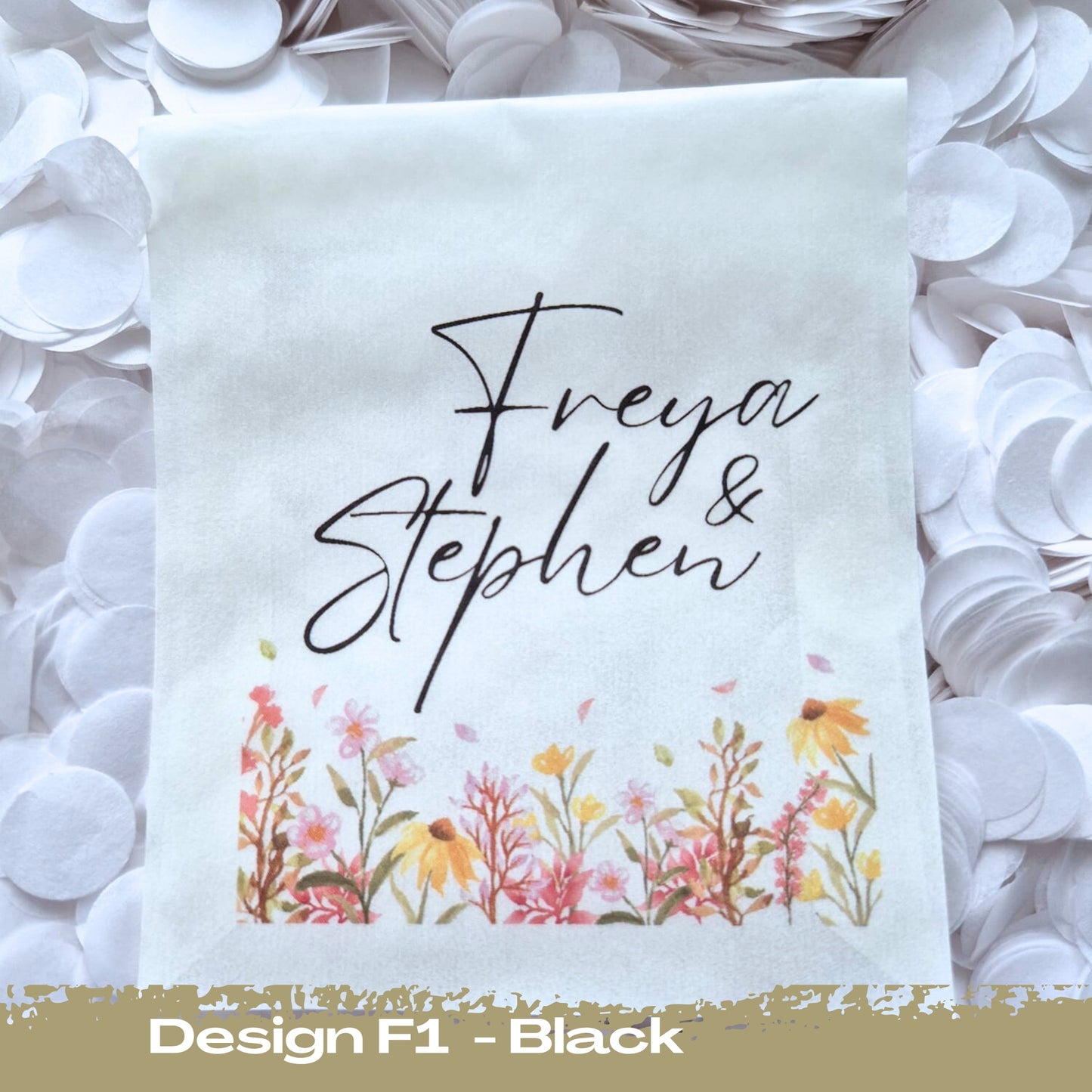 Confetti Packets Biodegradable - F1 Black