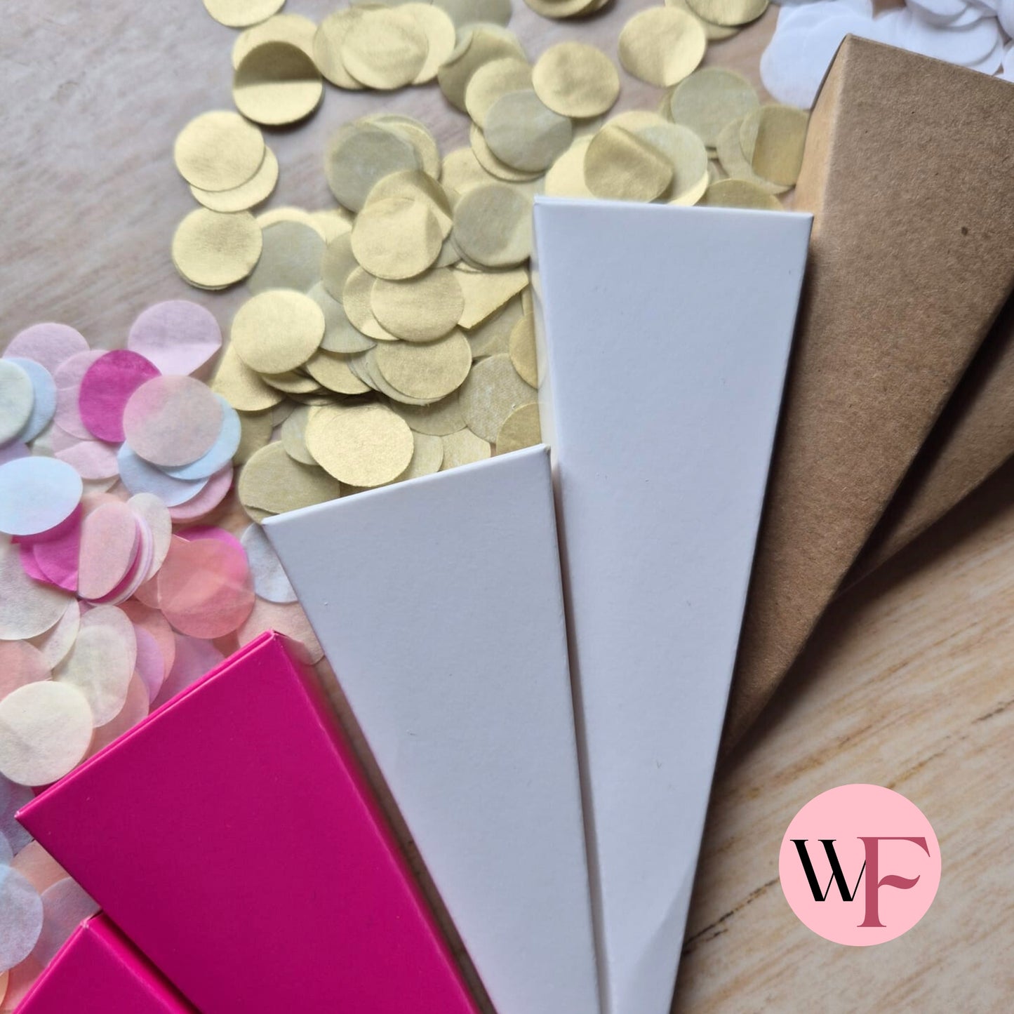 DIY closed paper confetti cones