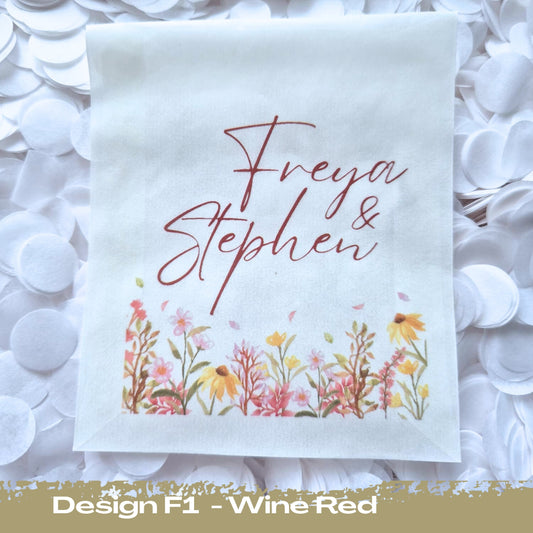 Confetti Packets Biodegradable - F1 Wine Red