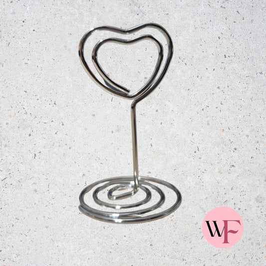 Silver heart sign stand