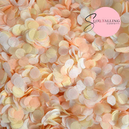 Slow falling paper Confetti - Peach Ivory White