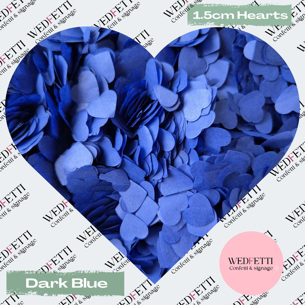 Paper Confetti hearts 1.5cm - Dark Blue