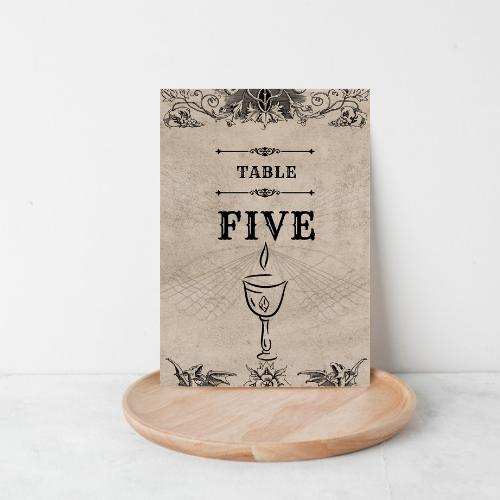 Harry potter style table numbers