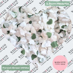 Paper Confetti hearts 1.5cm - Forest Green White