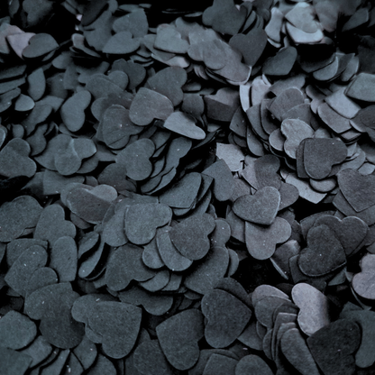 Paper Confetti hearts 1.5cm - Black