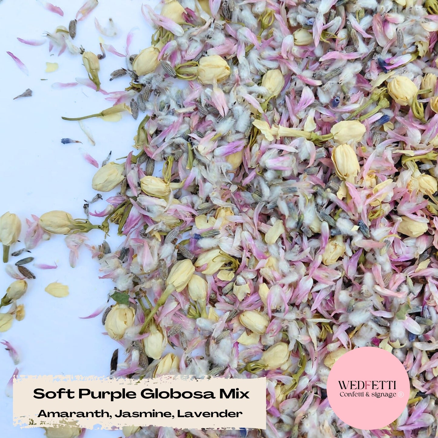 Petal Confetti Soft Purple Globosa mix