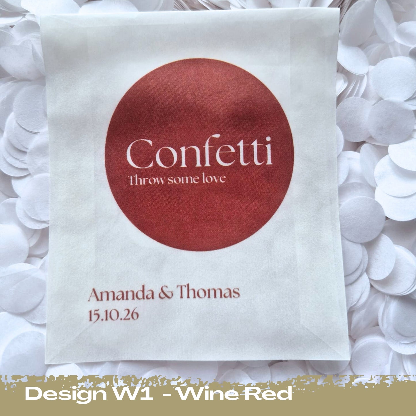Confetti Packets Biodegradable - W1 Wine Red