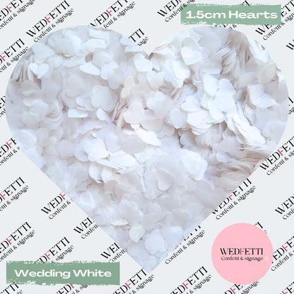 Paper Confetti hearts 1.5cm - Wedding White