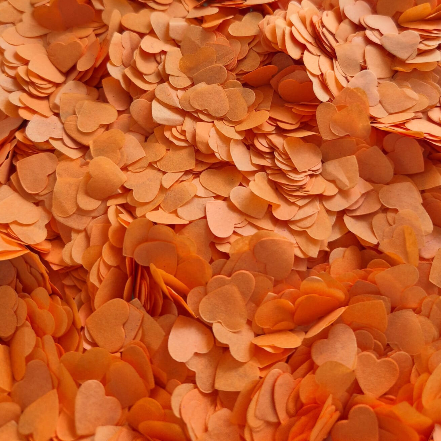 Paper Confetti hearts 1.5cm - October Orange