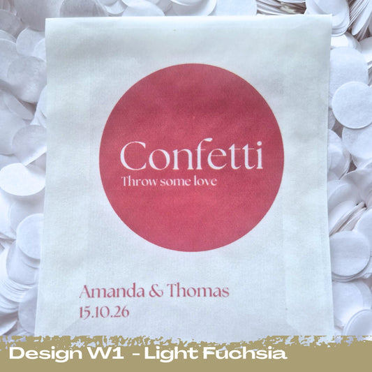 Confetti Packets Biodegradable - W1 Light Fuschia