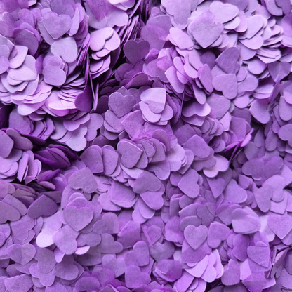 Paper Confetti hearts 1.5cm - Party Purple