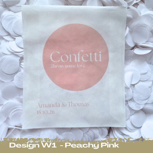 Confetti Packets Biodegradable - W1 Peachy Pink