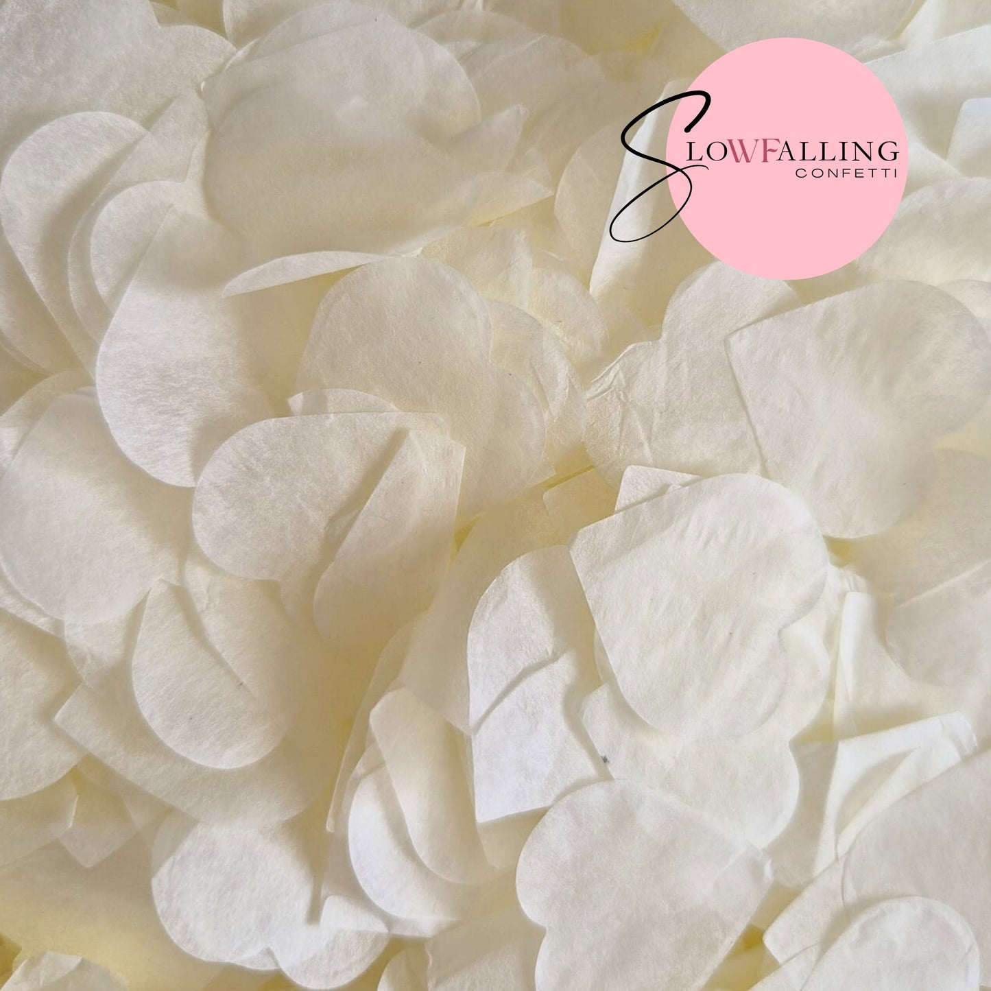 Biodegradable paper Confetti hearts - Ivory