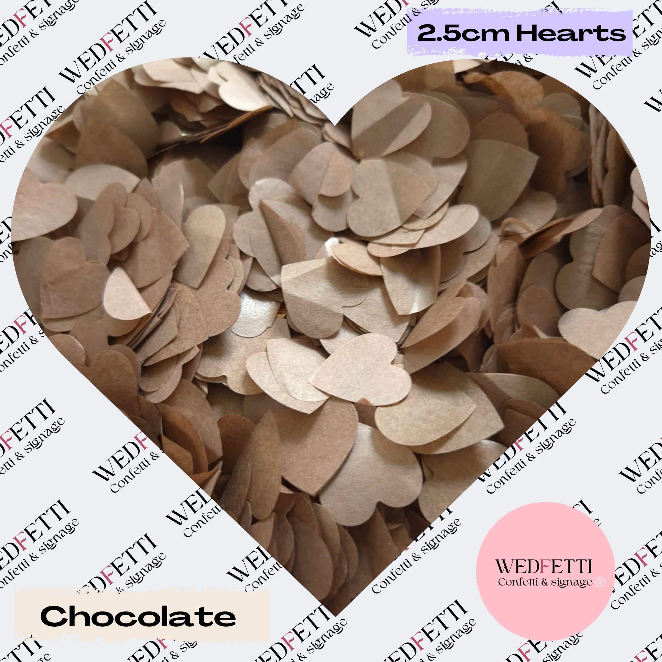 Biodegradable paper Confetti hearts - Chocolate – WedFetti Confetti ...