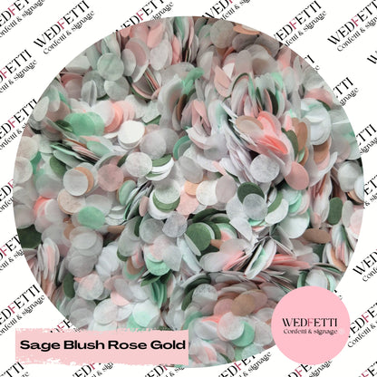 Slow falling paper Confetti - Sage Blush Rose Gold