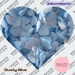 Biodegradable paper Confetti hearts - Dusty Blue