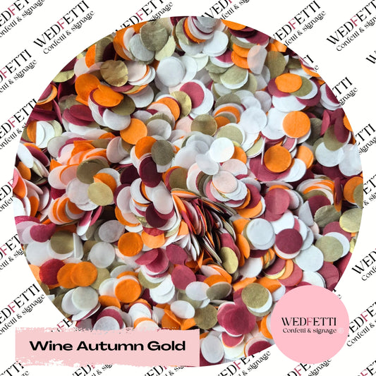 Slow falling paper Confetti - Wine Autumn Gold