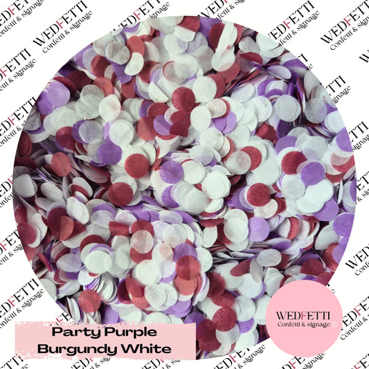 Slow falling paper Confetti - Party Purple Burgundy White