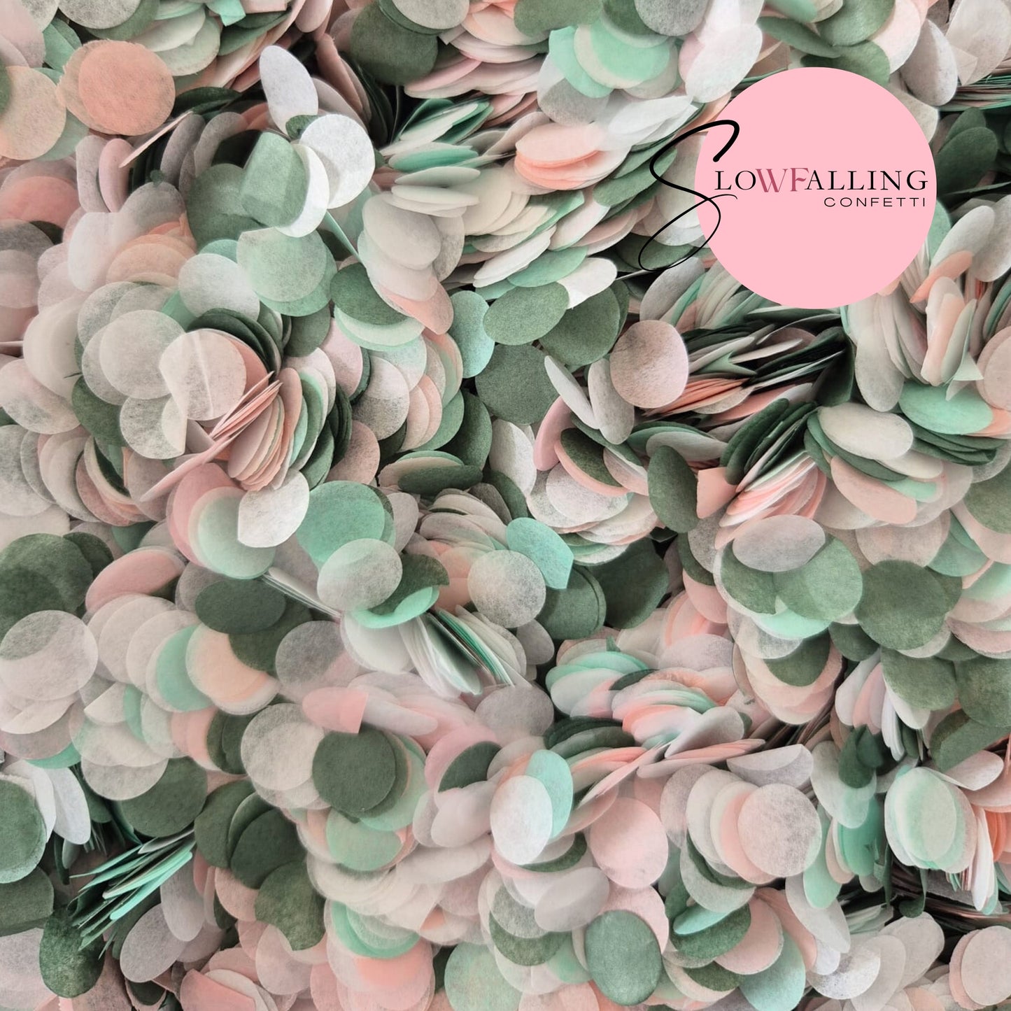 Slow falling Biodegradable paper Confetti - Sage Blush mix