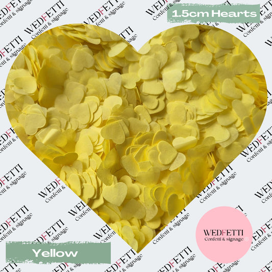 Paper Confetti hearts 1.5cm - Yellow