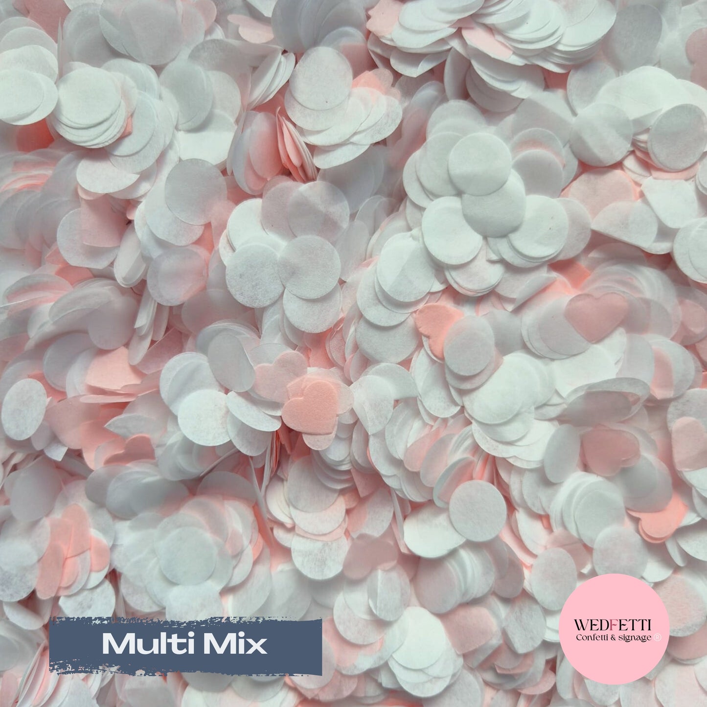 Multi mix Biodegradable paper Confetti - Light Pink White