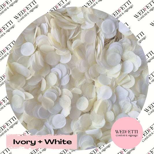 Slow falling paper Confetti - Ivory + White