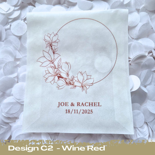 Confetti Packets Biodegradable - C2 Wine Red